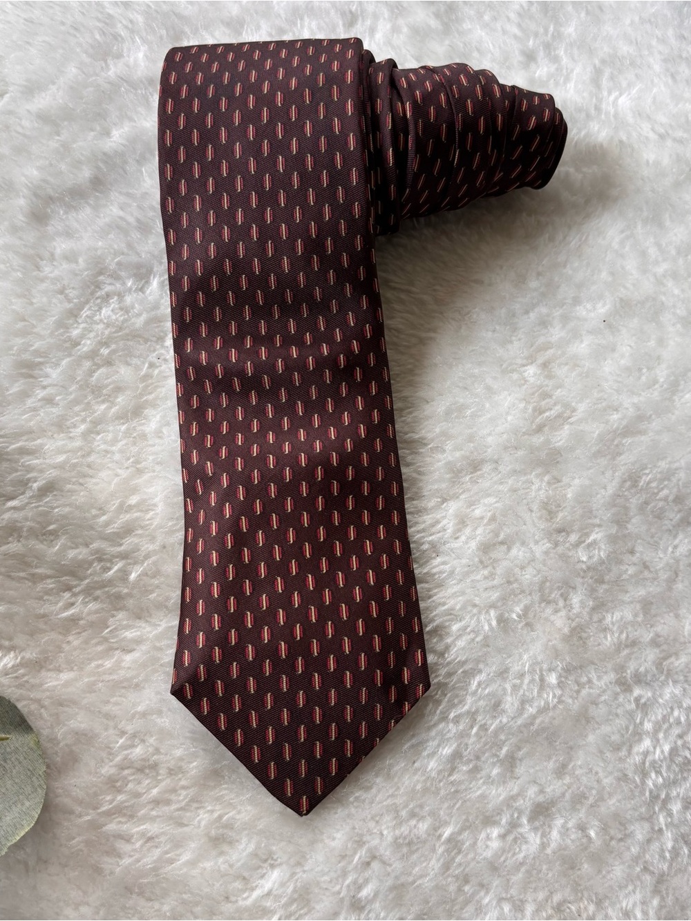 Vintage Bambergers Burgundy Micro-Pattern Tie